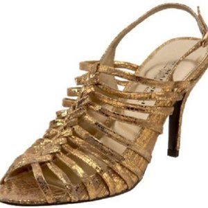 A. Marinelli Women Shoes Slip On Strappy Sandals Gold 11 M